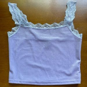 Lavender Velvet Crop Top